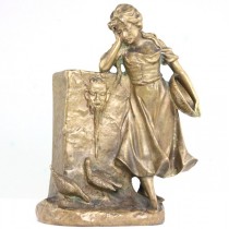 statueta art nouveau - vaza/suport encrier. sculptura in bronz.Franta cca 1880